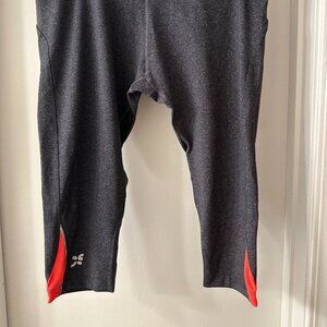 City Sports Gray Capris With Neon Orange Accents